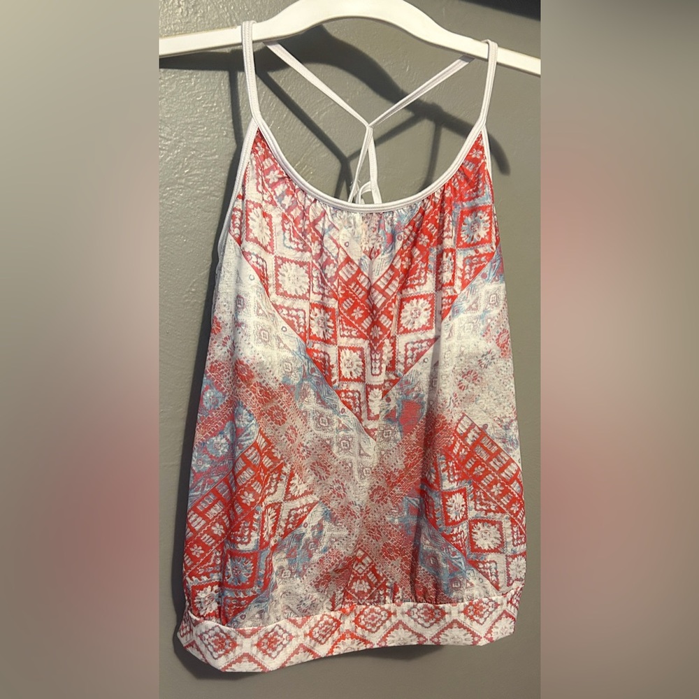 prAna Women’s Meadow Top. Sun Washed Red. Size Medium. Racerback Tank.